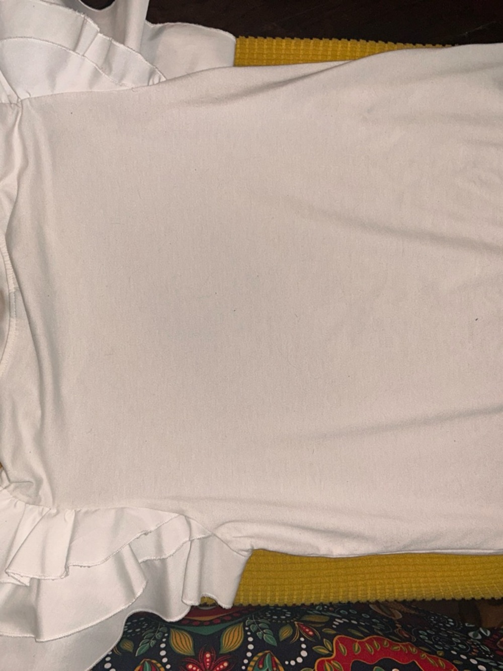 SHEIN White Ruffle Sleeve Tee - Picture 2 of 3